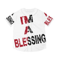 Men's Baseball Jersey - 'I'm a Blessing' Graphic Tee Black Red