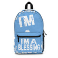 I’m A Blessing Backpack Light Blue