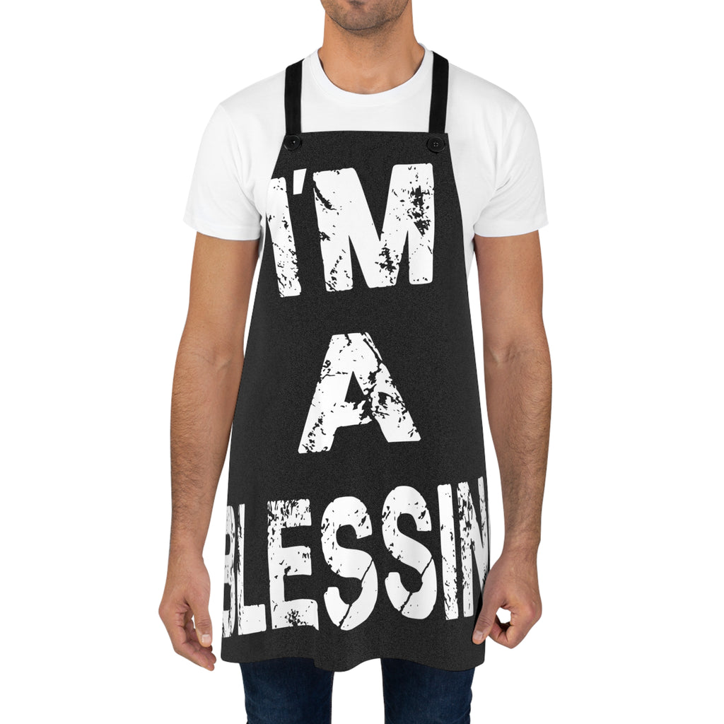 I'm A Blessing Apron - Perfect Gift for Bakers and Chefs Black and White