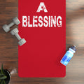 Blessings Red Yoga Mat - Rubber Workout Mat for Home, Pilates, Gym Classes, Great Gift for Yoga Lovers