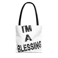 I'm a Blessing large text Tote Bag - Inspirational Eco-Friendly Canvas Bag