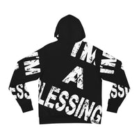 Inspirational Black Hoodie - "I Am A Blessing" Statement Apparel