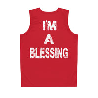 Inspirational Basketball Jersey - "I'm a Blessing" - Casual Sportswear Red