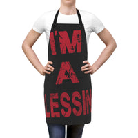 I'm A Blessing Apron - Perfect Gift for Bakers and Chefs Black and Red