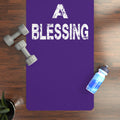 Blessing Purple Yoga Mat - Non-Slip Exercise Mat for Home, Gym, Wellness, Gift for Yogis, Motivational Fitness Gear