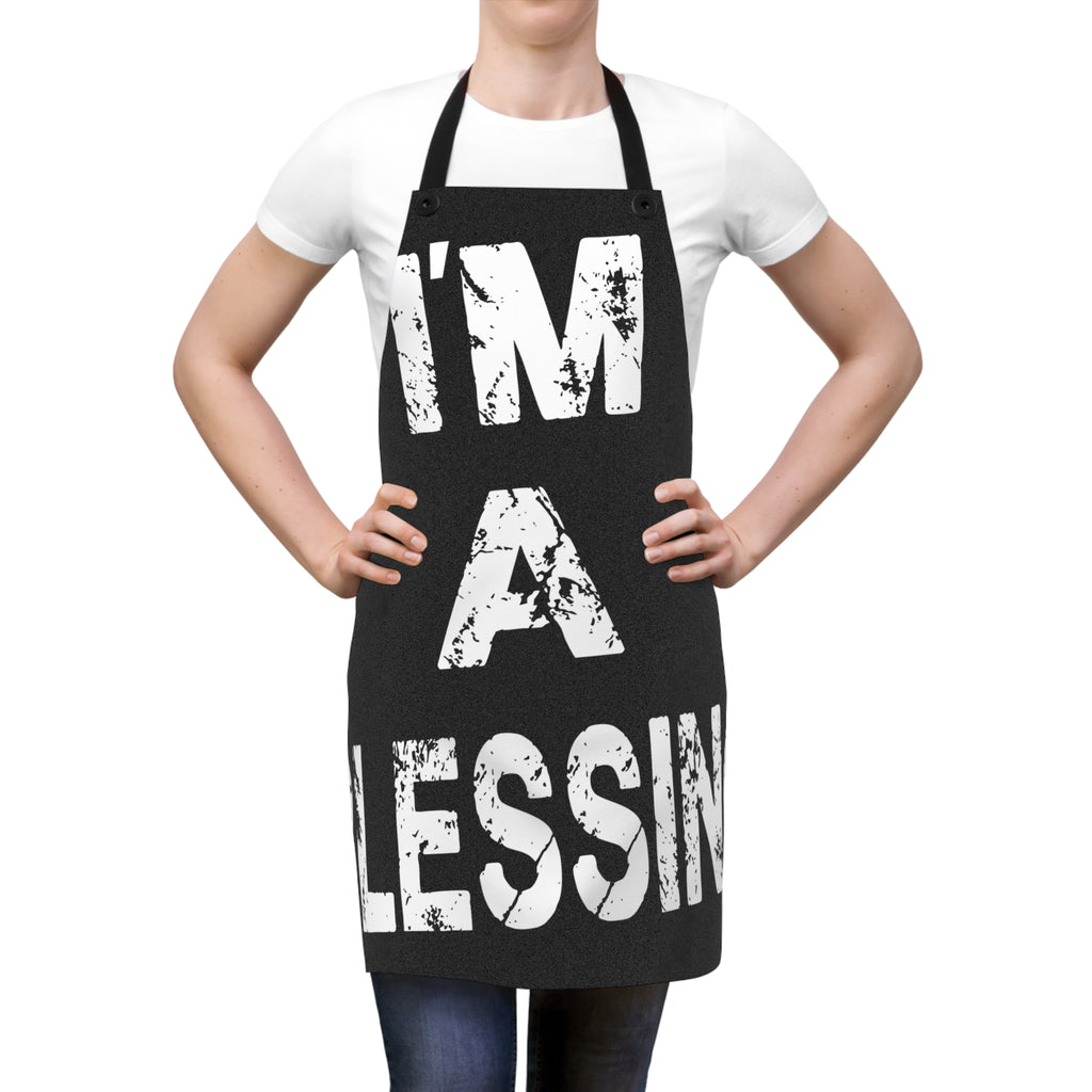 I'm A Blessing Apron - Perfect Gift for Bakers and Chefs Black and White