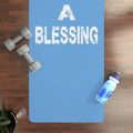 Blessing Light Blue Yoga Mat - Non-Slip Exercise Mat for Home, Gym, Wellness, Gift for Yogis, Motivational Fitness Gear
