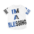 Men's Baseball Jersey - 'I'm a Blessing' Graphic Tee Black Blue