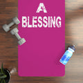 Blessing Pink Yoga Mat - Non-Slip Exercise Mat for Home, Gym, Wellness, Gift for Yogis, Motivational Fitness Gear