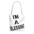 I'm a Blessing large text Tote Bag - Inspirational Eco-Friendly Canvas Bag