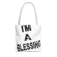 I'm a Blessing large text Tote Bag - Inspirational Eco-Friendly Canvas Bag