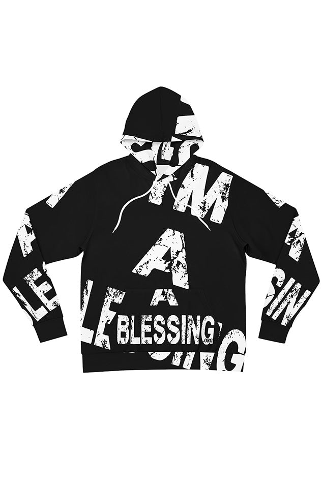Inspirational Black Hoodie - "I Am A Blessing" Statement Apparel