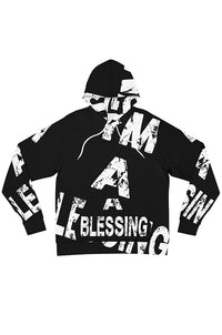Inspirational Black Hoodie - "I Am A Blessing" Statement Apparel