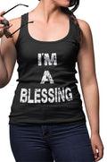 I'm A Blessing Women's Racerback Tank - Inspirational Fitness Top