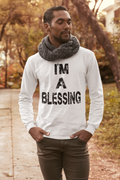 I'm a Blessing Unisex Garment-Dyed T-Shirt - Inspirational Message Tee Blk Tee